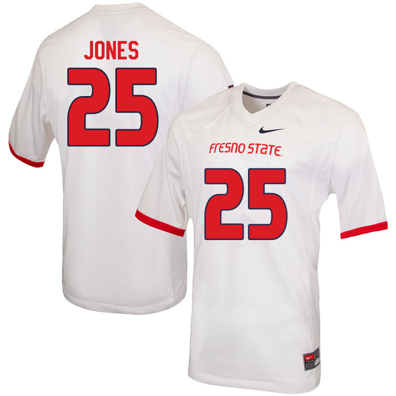 Men #25 CJ Jones Fresno State Bulldogs College Football Jerseys Sale-White